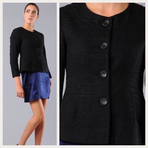 Theory Tessen Jacket Blazer Black Wool Blend Sz 8